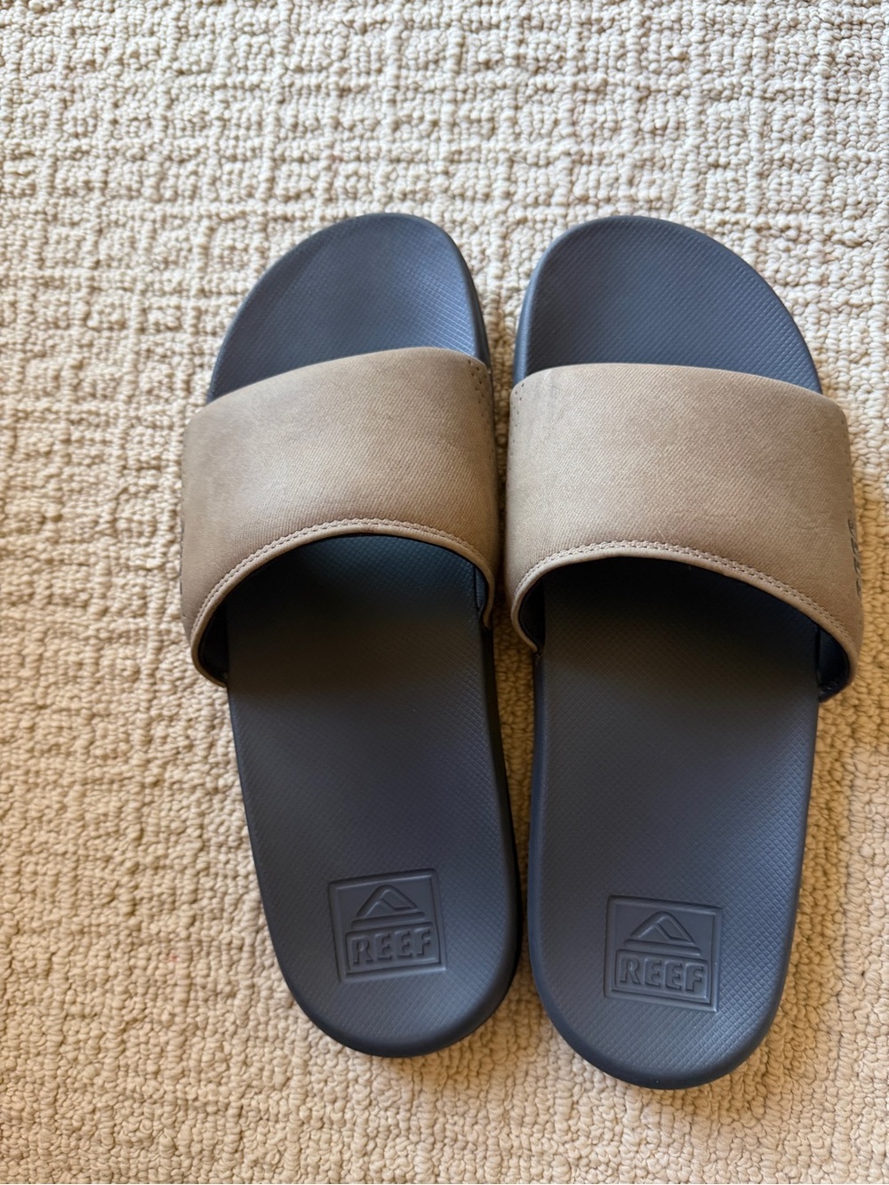 Reef Men’s Brown Slide Sandals with Black Footbed
